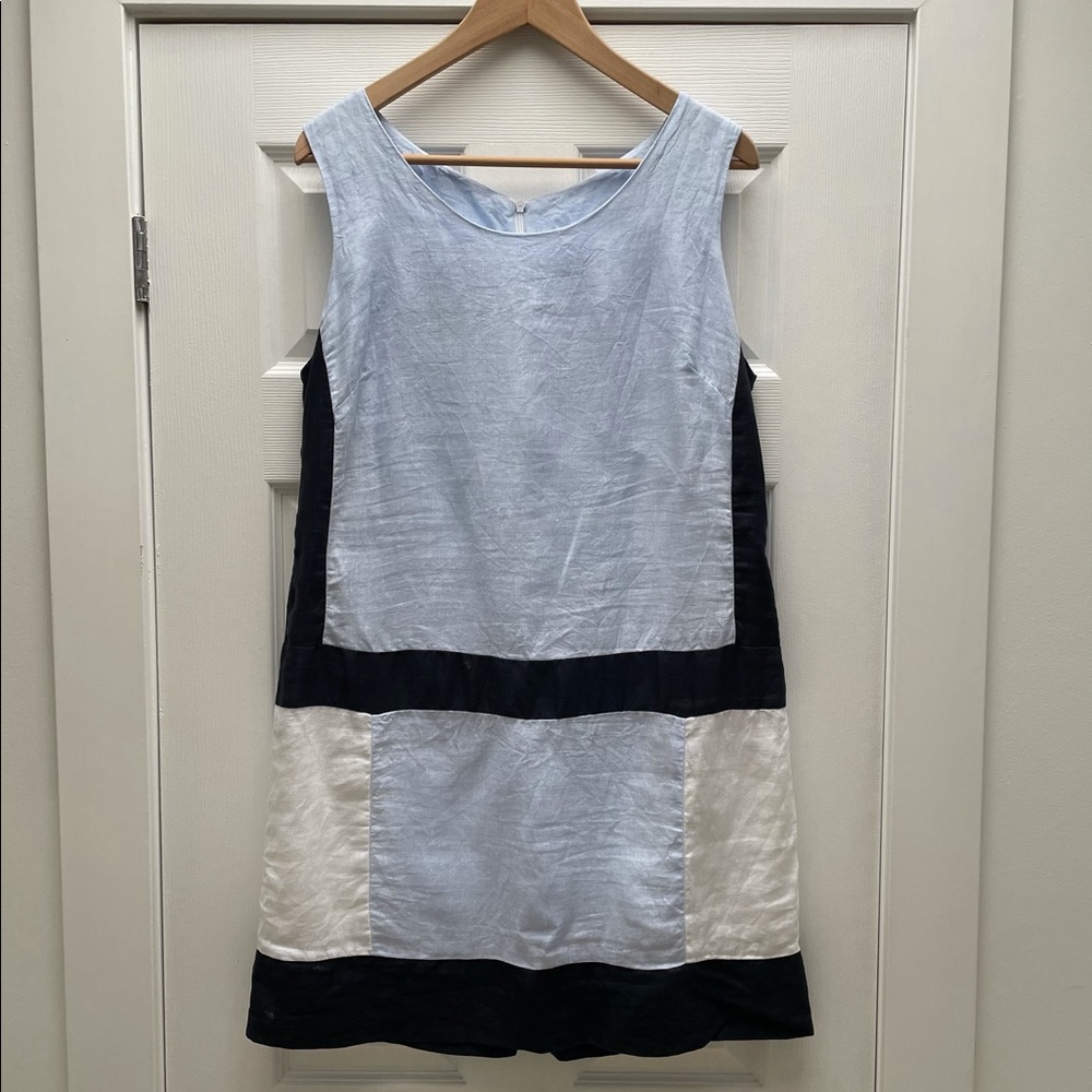 Italian Linen Colourblock Shift Dress